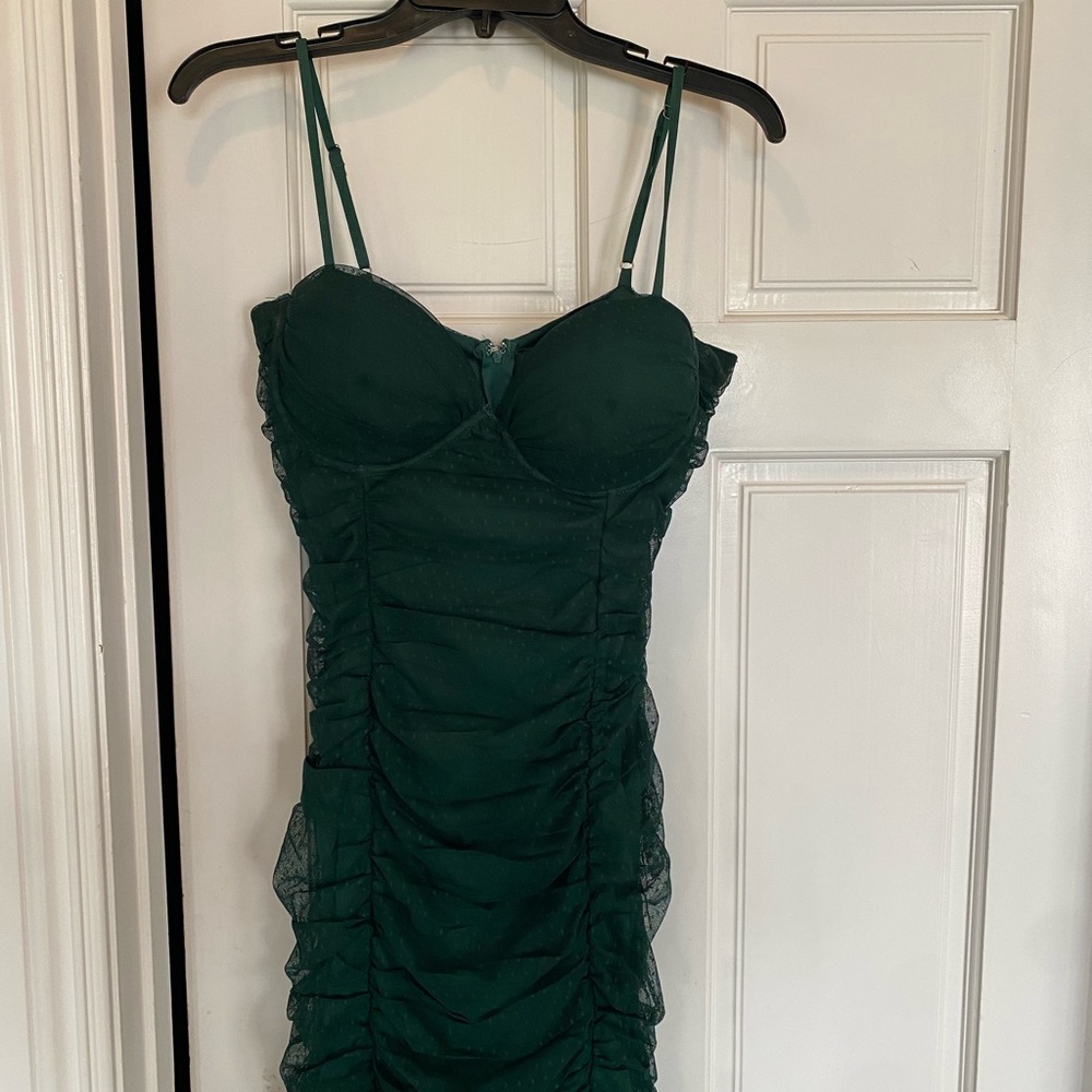 Elegant Green Ruched Dress